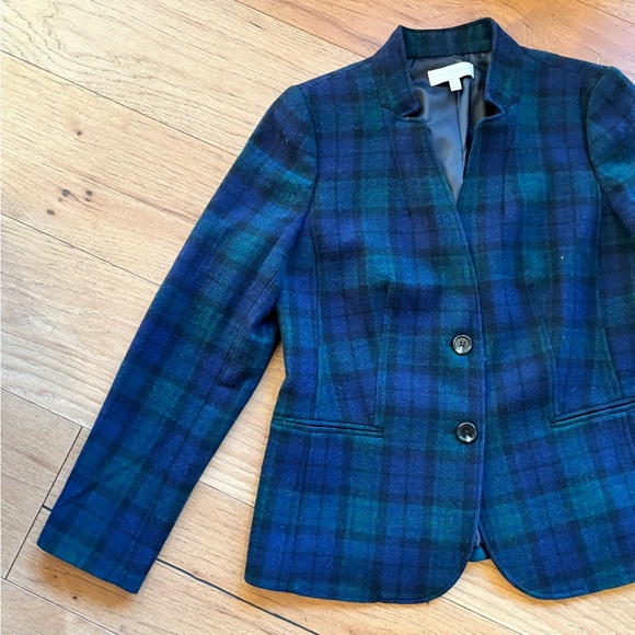 ☘️ 3/30- Talbots Tartan Plaid Wool Blazer - Picture 5 of 8